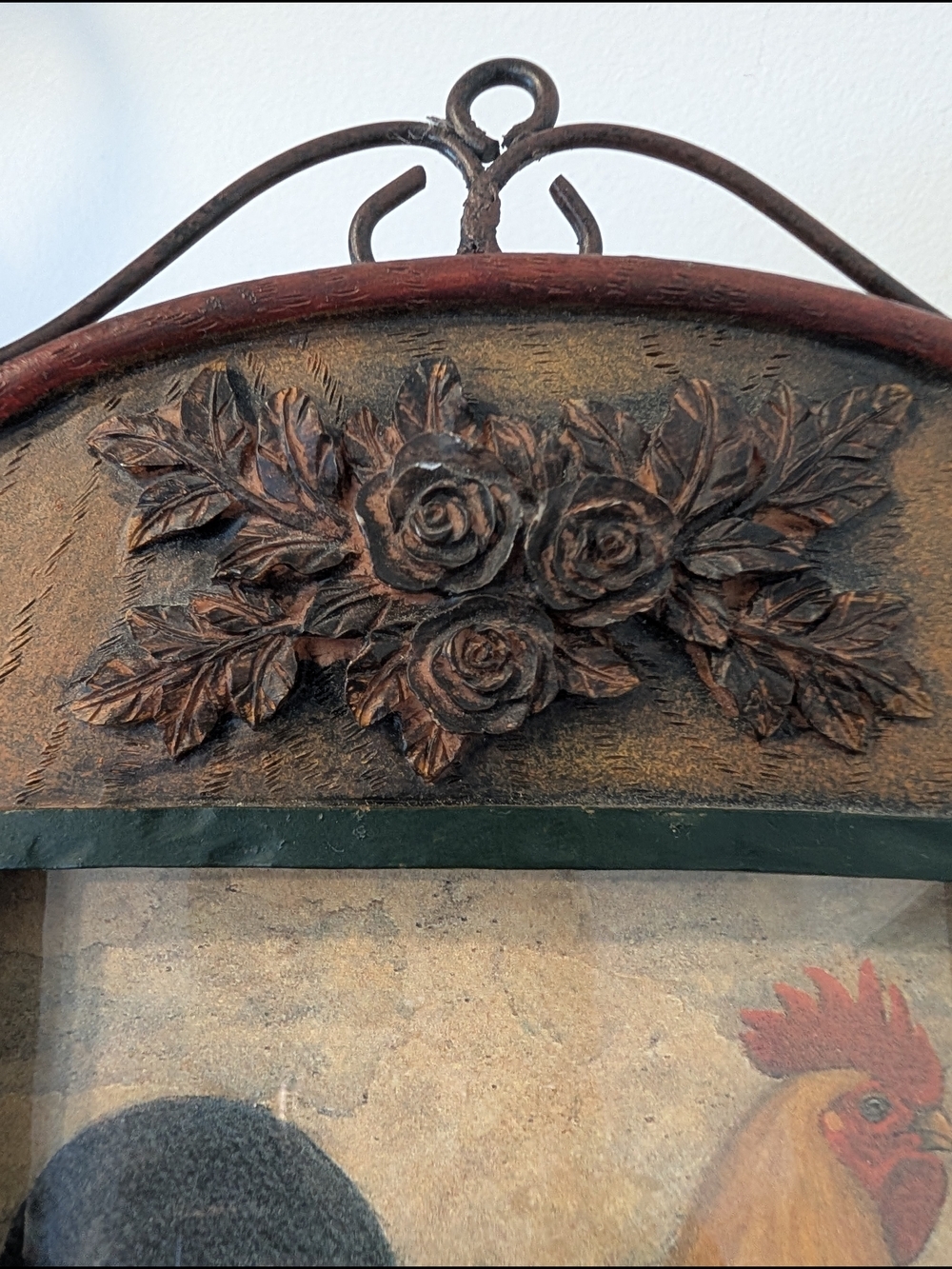 Rustic Rooster Decorative Picture Frame - Red/Brown - Picture 11 of 15